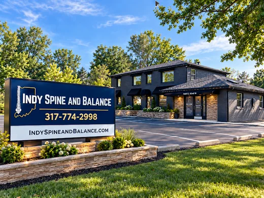 Indy Spine & Balance office building and sign
